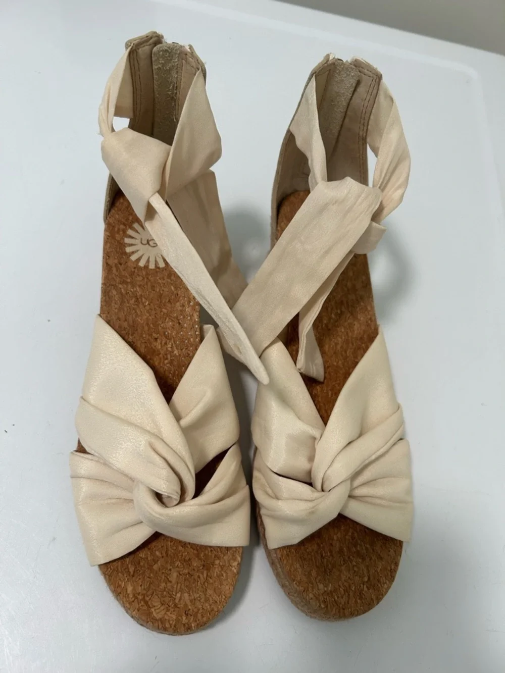 UGG Cream Espadrille Wedge Sandals